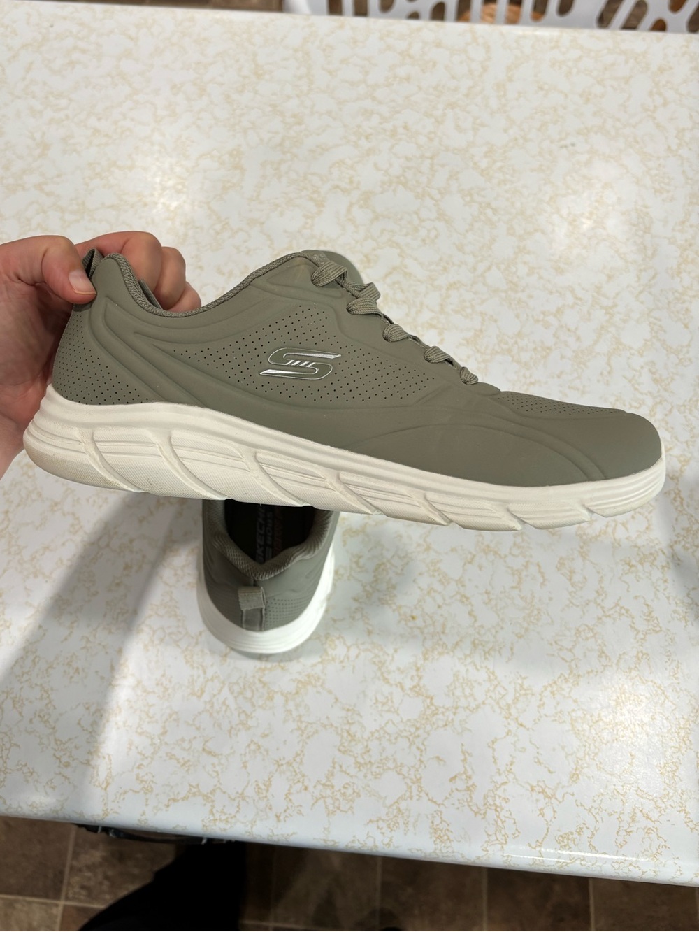 Skechers Women’s Olive-Tone Lace-Up Walking Sneaker